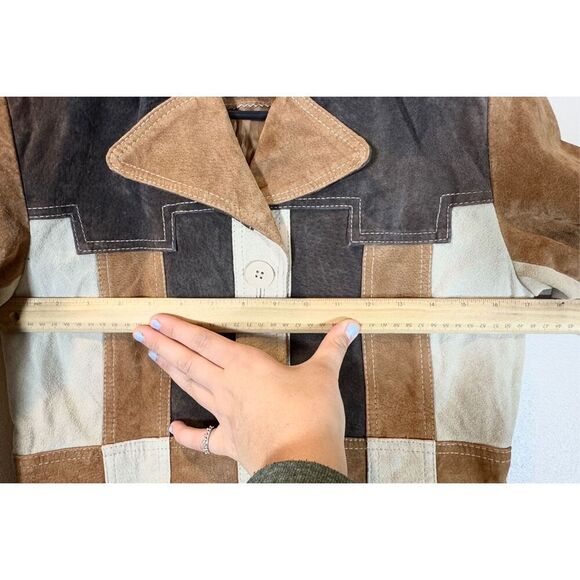 Vintage Me Jane Y2K 90's 100% Leather Patchwork Jacket Women's Small - Picture 8 of 9